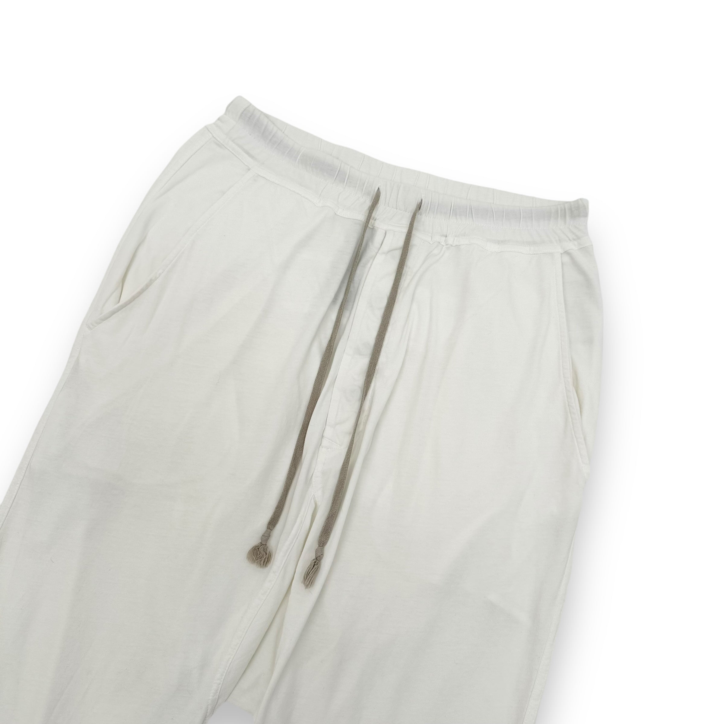 RICK OWENS DRKSHDW DROP-CROTCH COTTON CROPPED PANTS S
