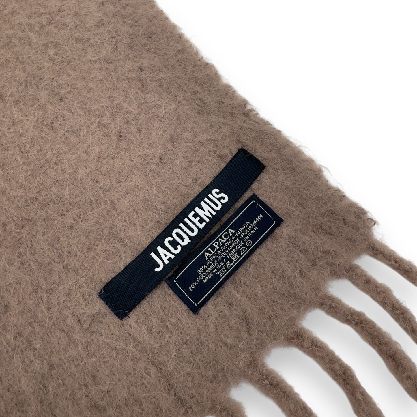 JACQUEMUS L'ÉCHARPE MOISSON ALPACA-BLEND SCARF CREAM / BROWN O/S