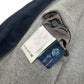THOM SWEENEY BESPOKE SUEDE COLLARED BOMBER JACKET NAVY M