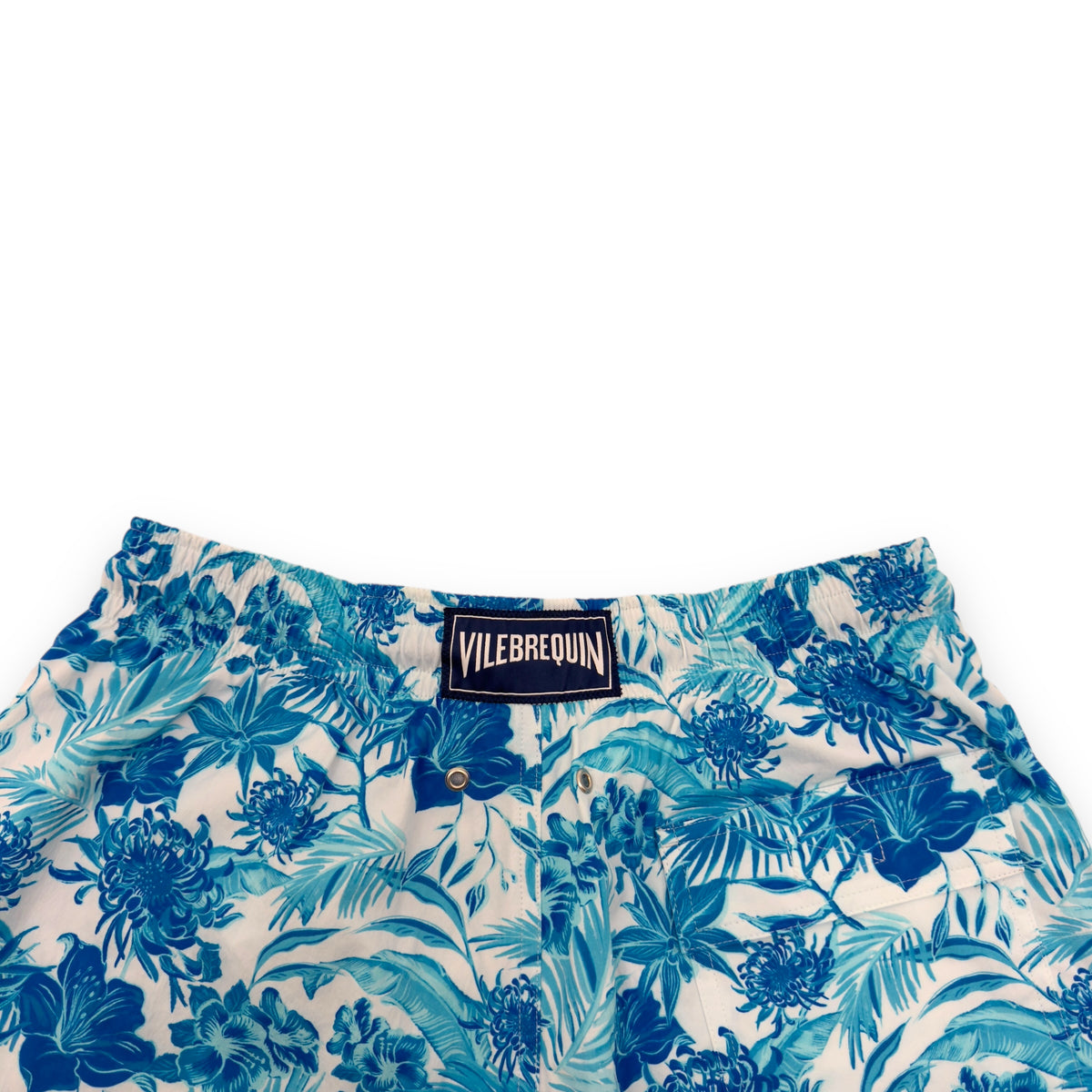 VILEBREQUIN MOORISE TROPICAL PRINT SWIM SHORTS BLUE / WHITE M