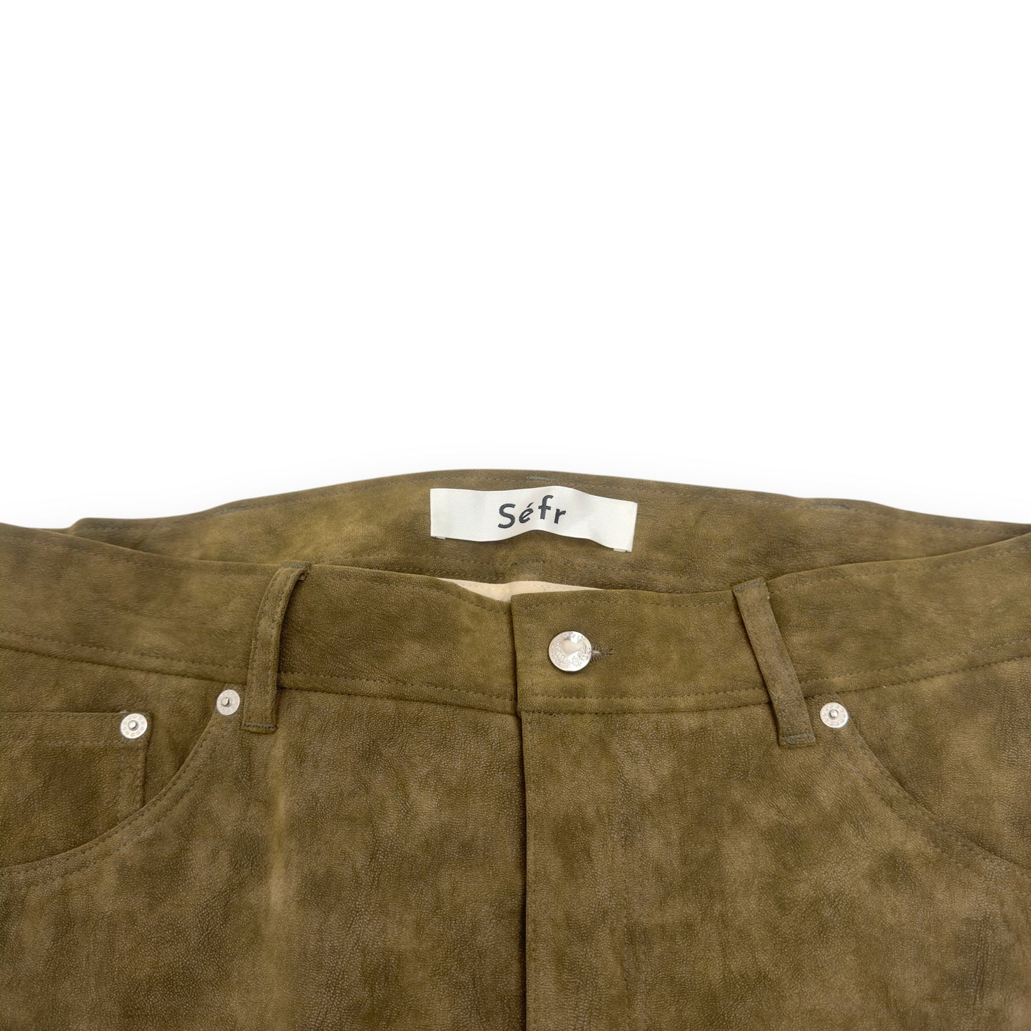 SÉFR OTIS BRUSHED MOSS TROUSERS KHAKI XL