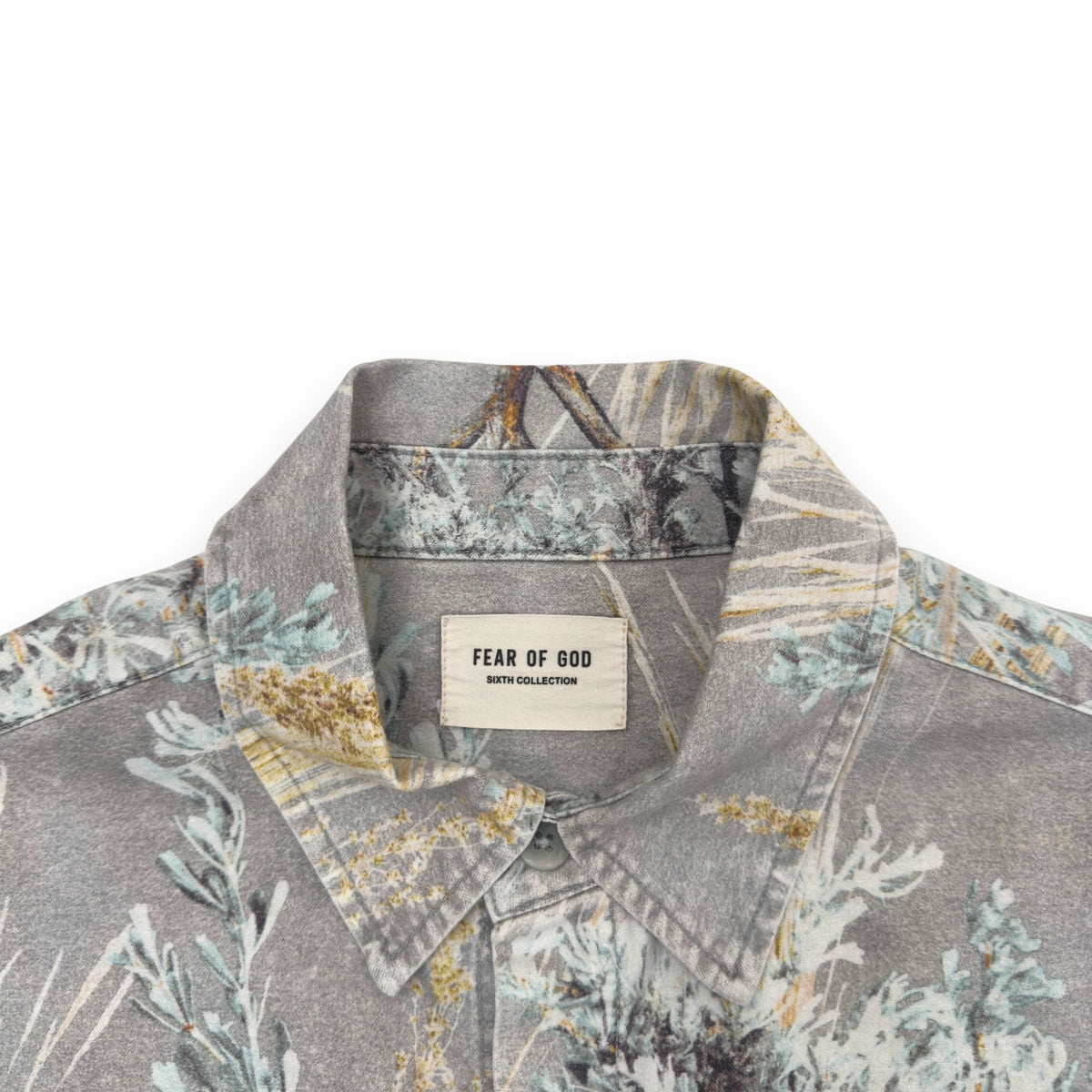 FEAR OF GOD 6TH COLLECTION PRAIRIE GHOST CAMO OVERSHIRT GREY / BLUE XL