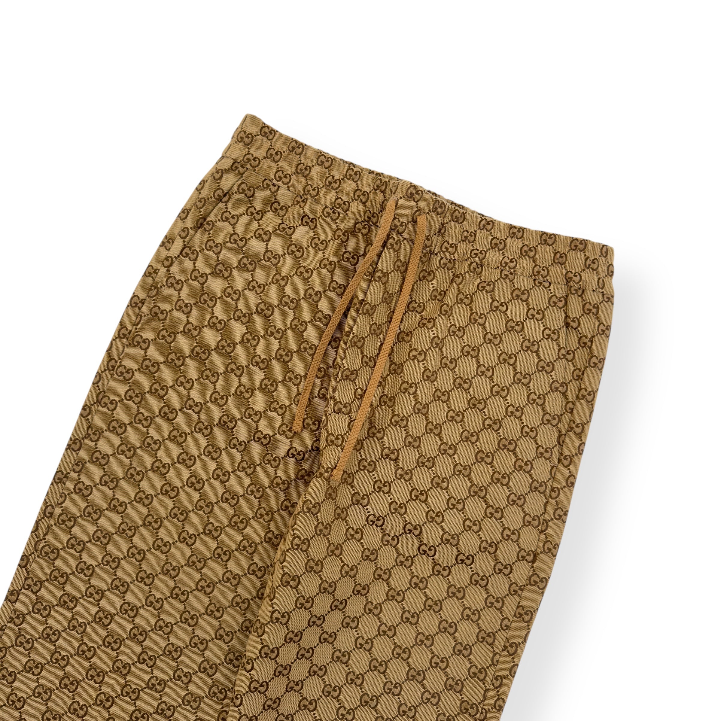 GUCCI GG COTTON CANVAS TROUSERS BEIGE 48 / M