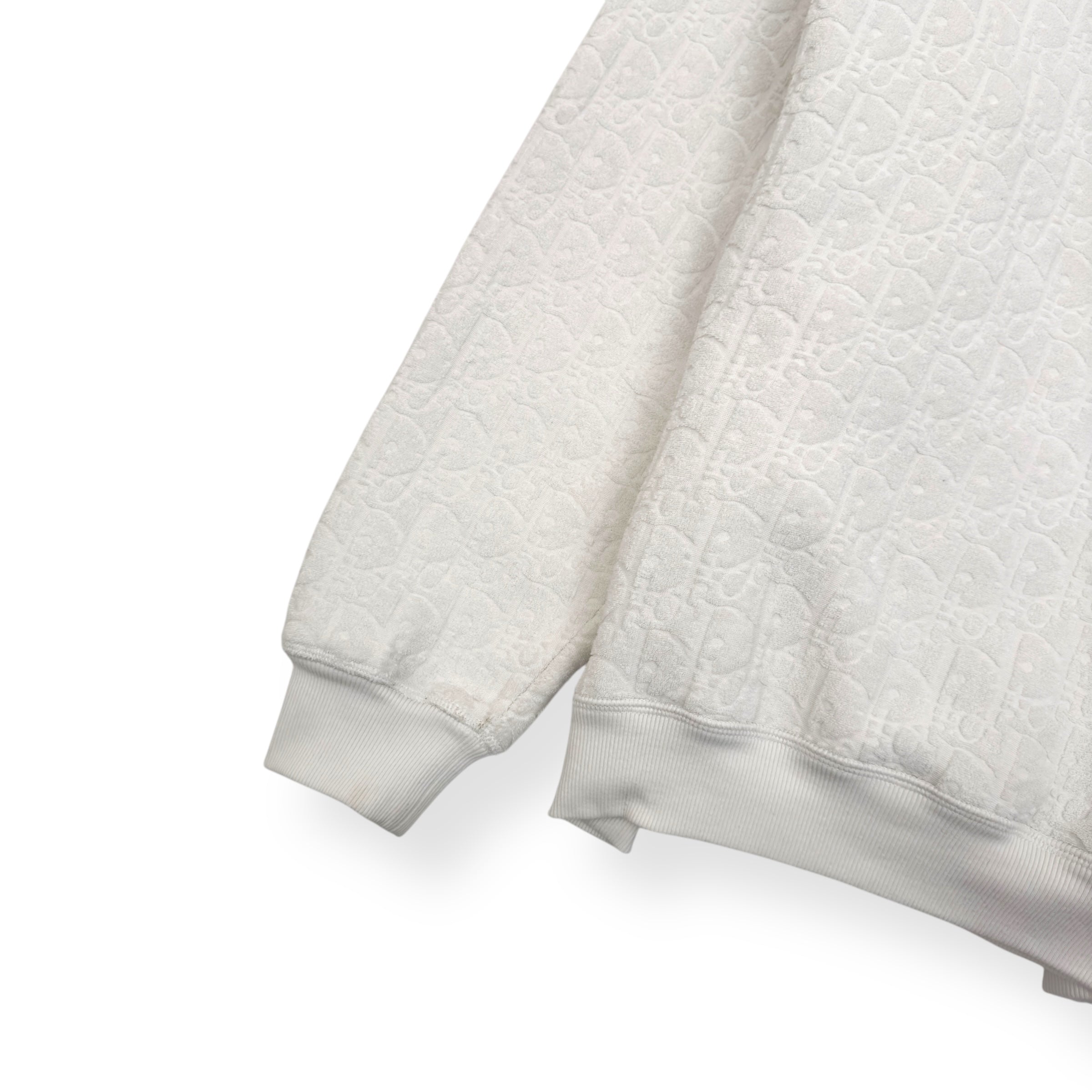 DIOR OBLIQUE RELAXED-FIT HOODIE WHITE L