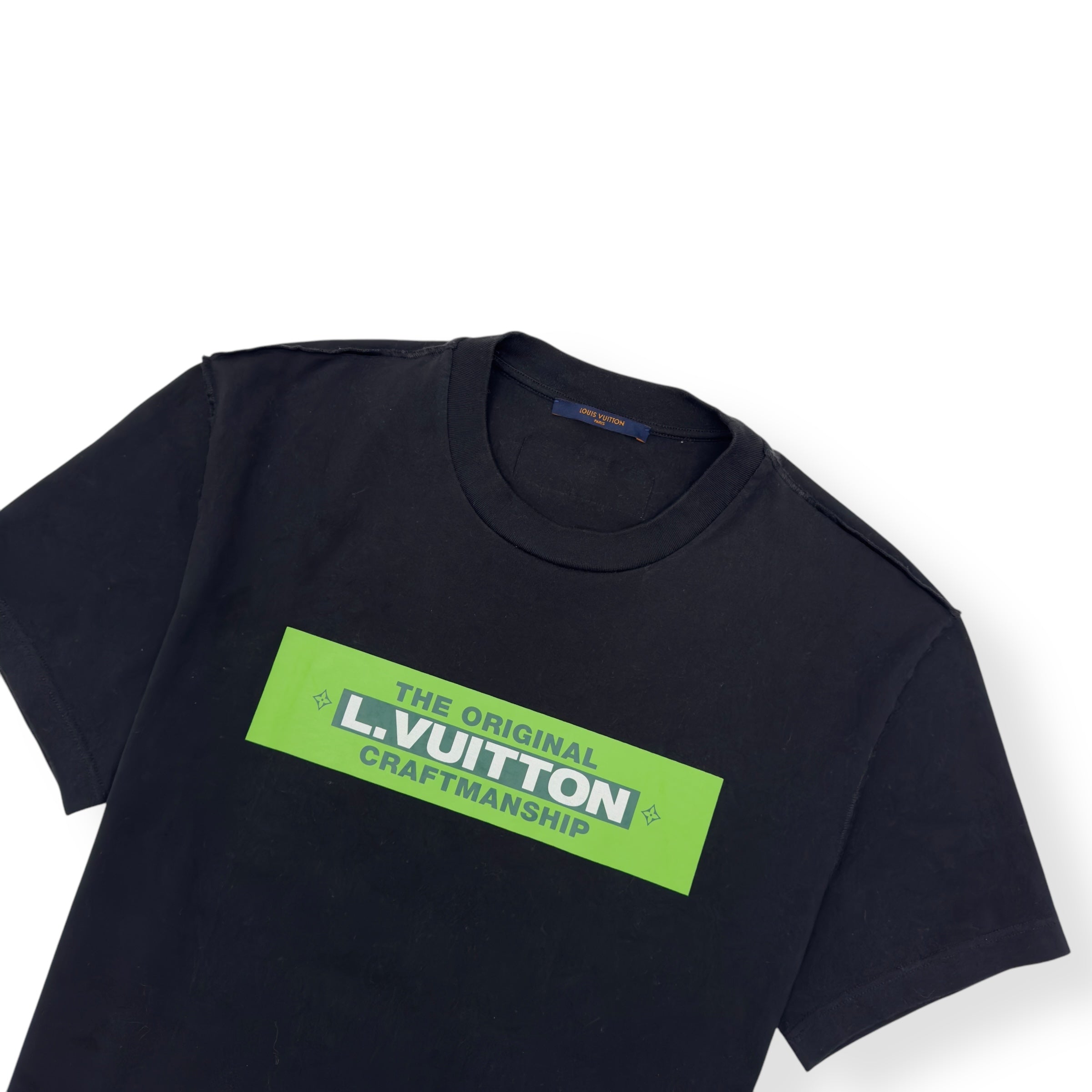 LOUIS VUITTON LOGO PRINT T-SHIRT BLACK / GREEN L