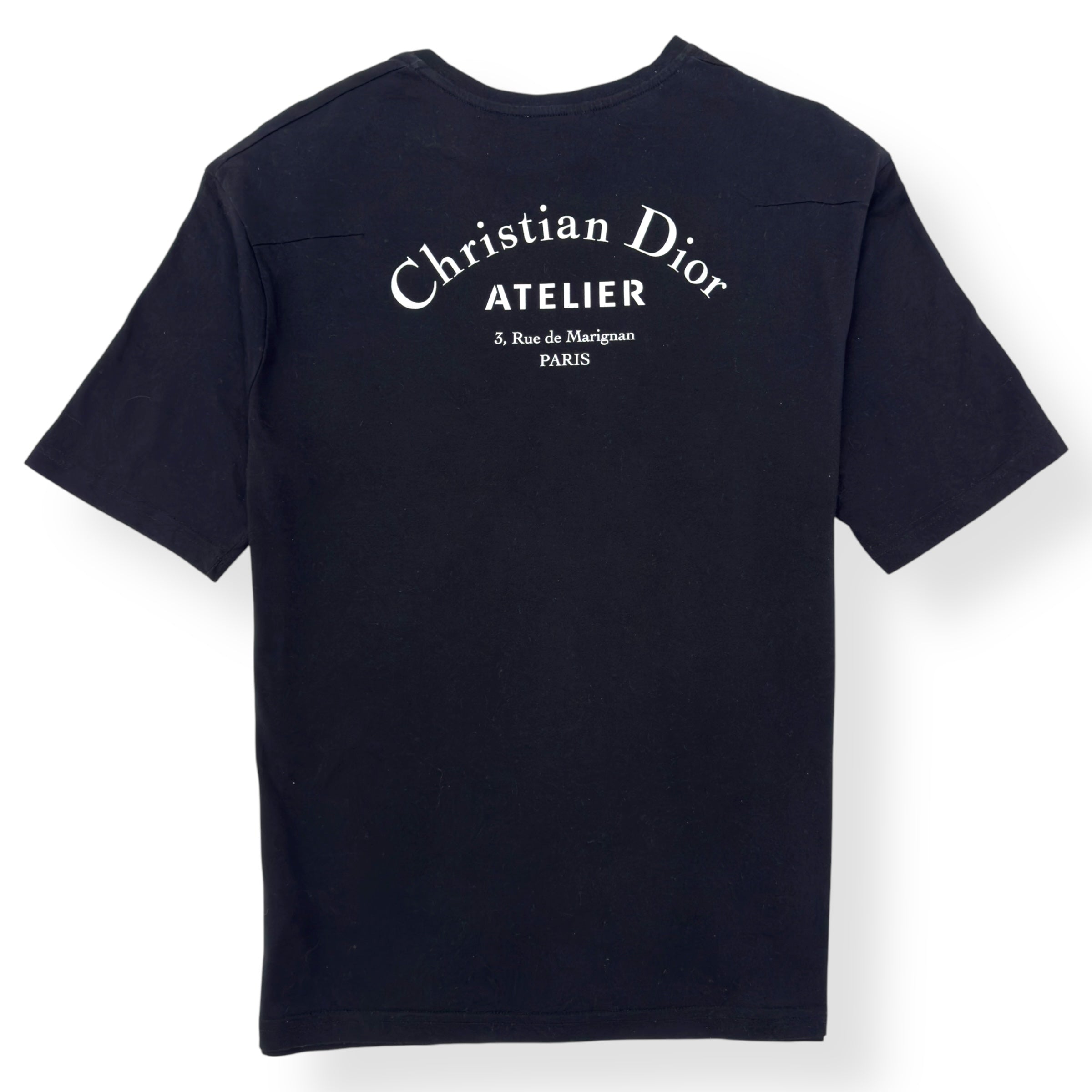 CHRISTIAN DIOR COTTON LOGO CREWNECK T-SHIRT BLACK / WHITE L