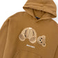 PALM ANGELS BEAR HOODIE BEIGE / BROWN L