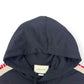 GUCCI TAPE LOGO DETACHABLE WEB SLEEVE HOODIE BLACK / RED S