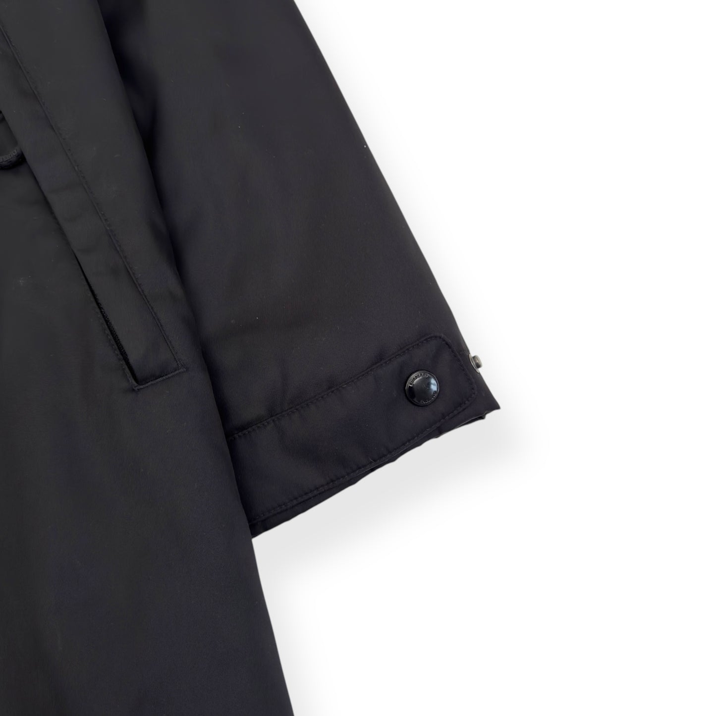 BURBERRY LOCATION-PRINT NYLON ECONYL PARKA JACKET BLACK M