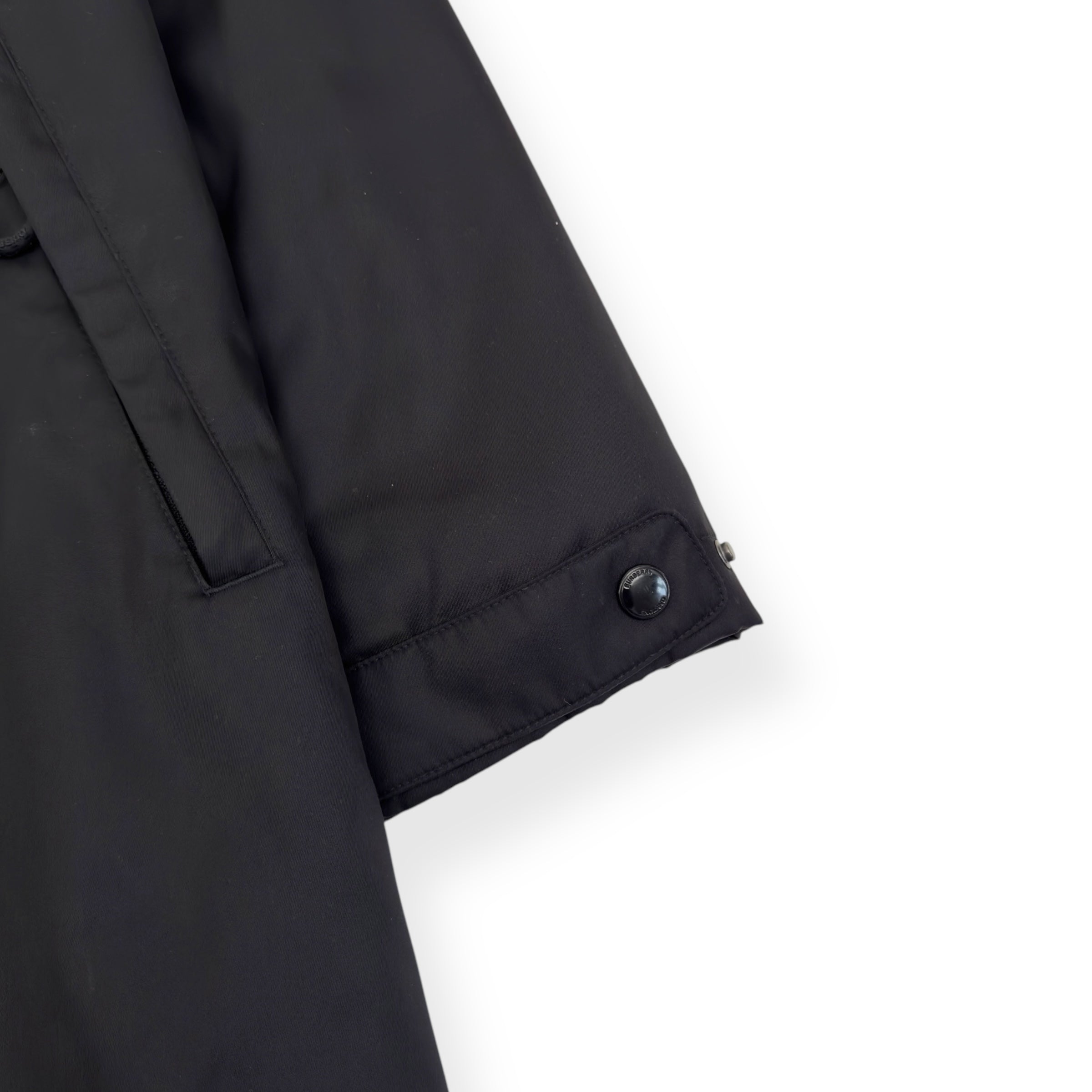 BURBERRY LOCATION-PRINT NYLON ECONYL PARKA JACKET BLACK M