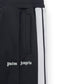 PALM ANGELS WOMENS STRAIGHT LEG TARCK PANTS BLACK / WHITE XS