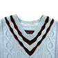 LOUIS VUITTON WOOL / MOHAIR V-NECK JUMPER BLUE / BROWN XL