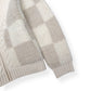 CASABLANCA CHECKED BOUCLÉ WOOL-BLEND ZIP UP JACKET CREAM M