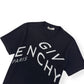 GIVENCHY SLIM FIT REFRACTED LOGO EMBROIDERED T-SHIRT BLACK / WHITE M