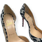 CHRISTIAN LOUBOUTIN PONY HAIR ANIMAL PRINT PUMPS BLACK / WHITE / RED 36 / UK3
