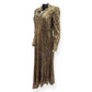 CEFINN JACQUETTA SEQUIN V NECK MAXI DRESS GOLD UK14