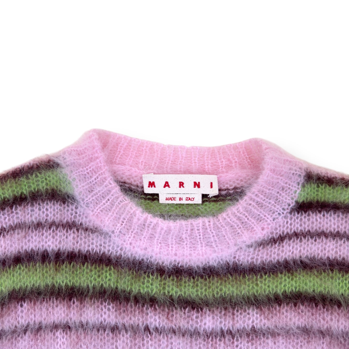 MARNI MOHAIR LONG SLEEVE SWEATER PINK / GREEN 52 / XL