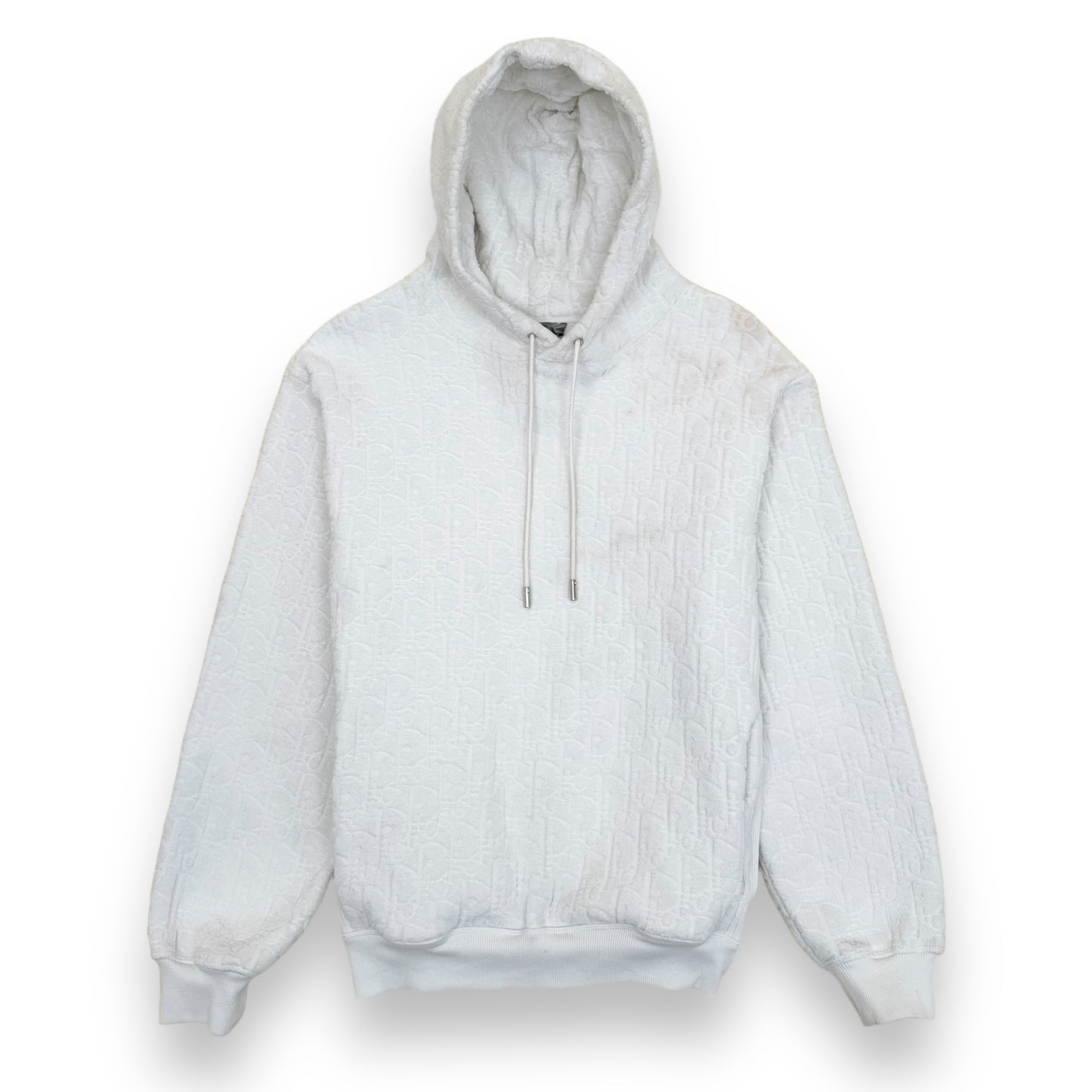 DIOR OBLIQUE RELAXED FIT HOODED SWEATSHIRT WHITE M