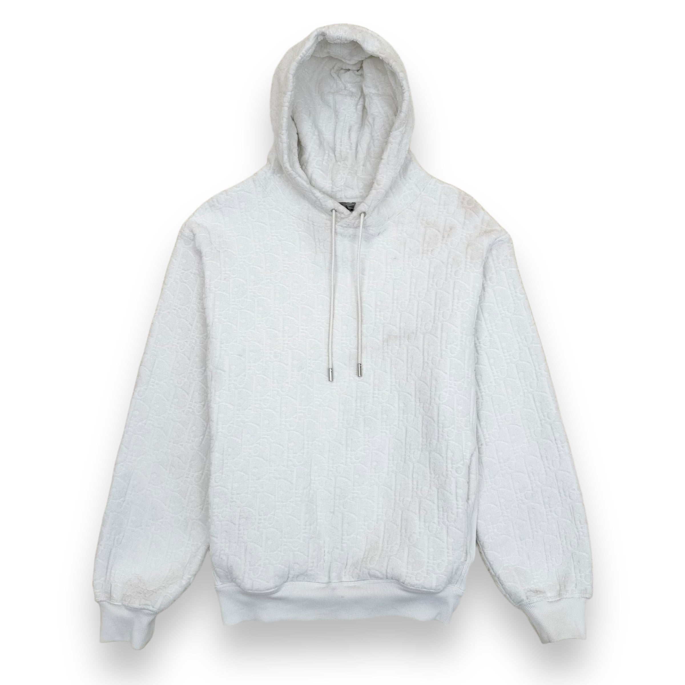 DIOR OBLIQUE RELAXED FIT HOODED SWEATSHIRT WHITE M