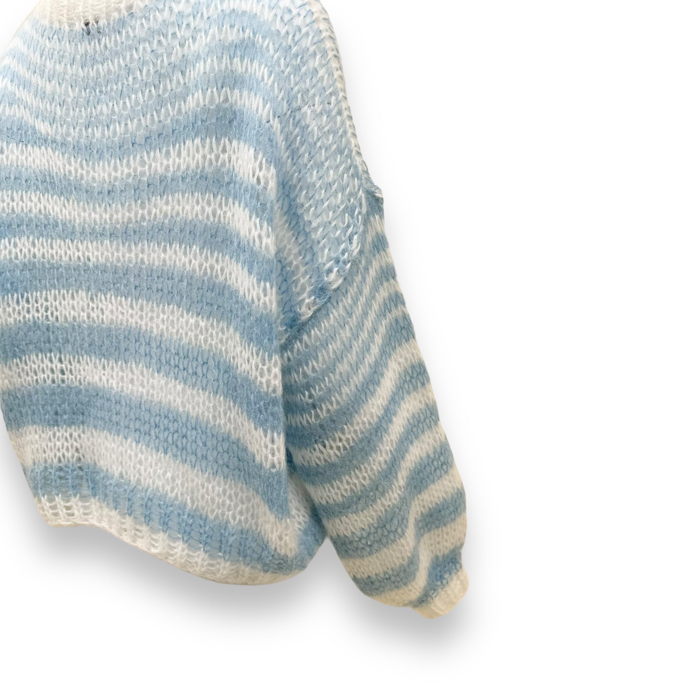 LOEWE MOHAIR ANAGRAM KNITTED SWEATER BLUE / WHITE S