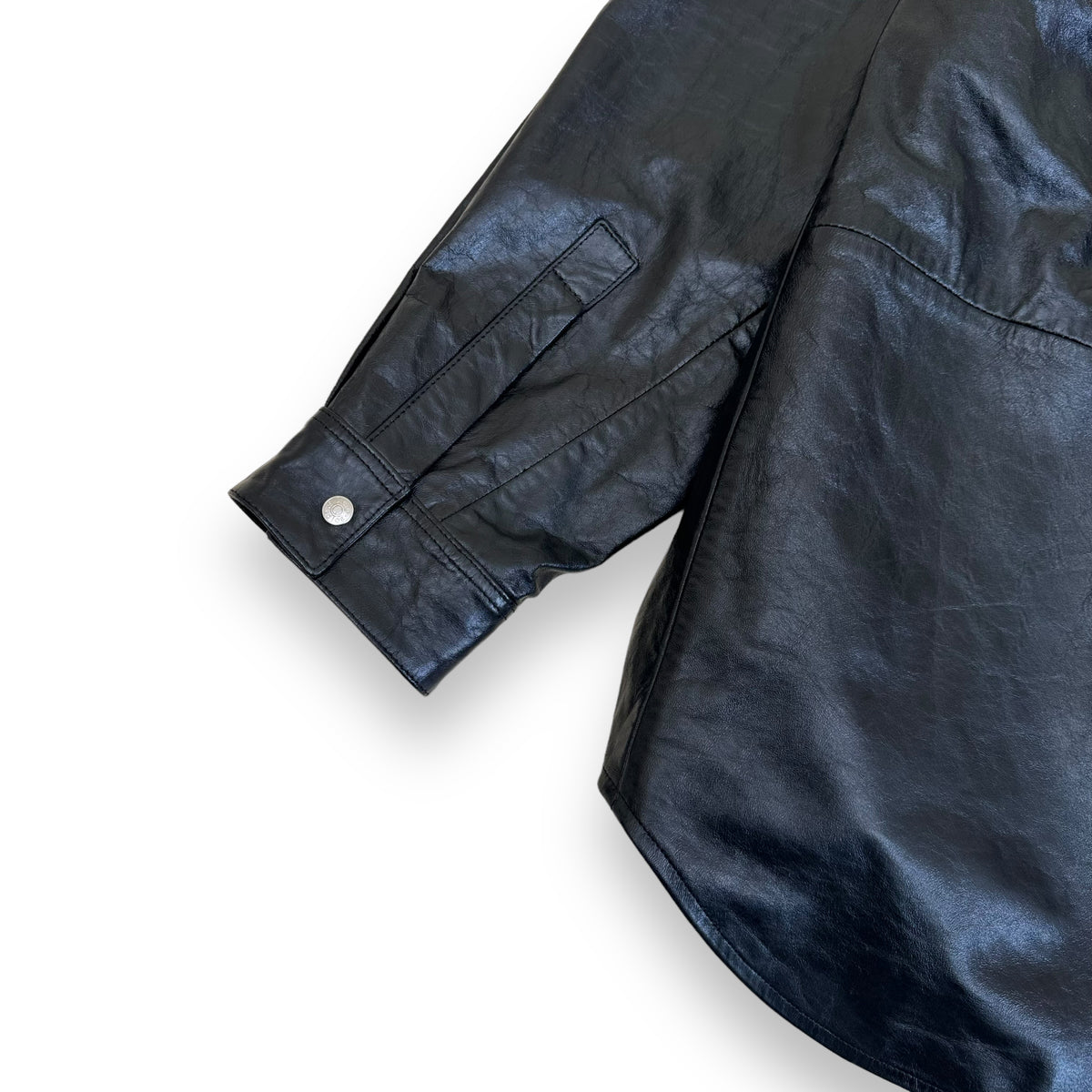 ACNE STUDIOS OVERSIZED LEATHER SHIRT JACKET BLACK M