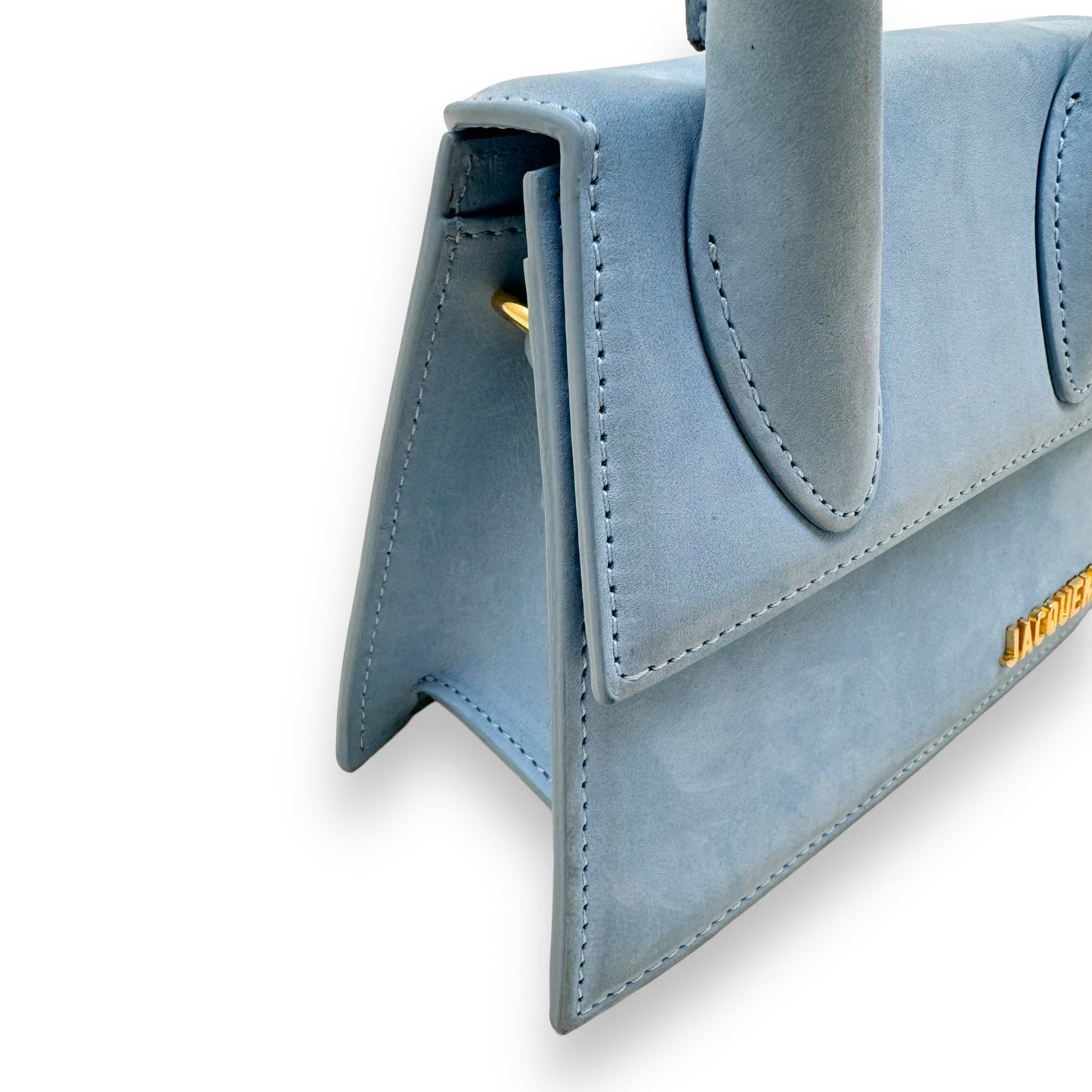 JACQUEMUS LE CHIQUITO MOYEN SUEDE BAG BABY BLUE