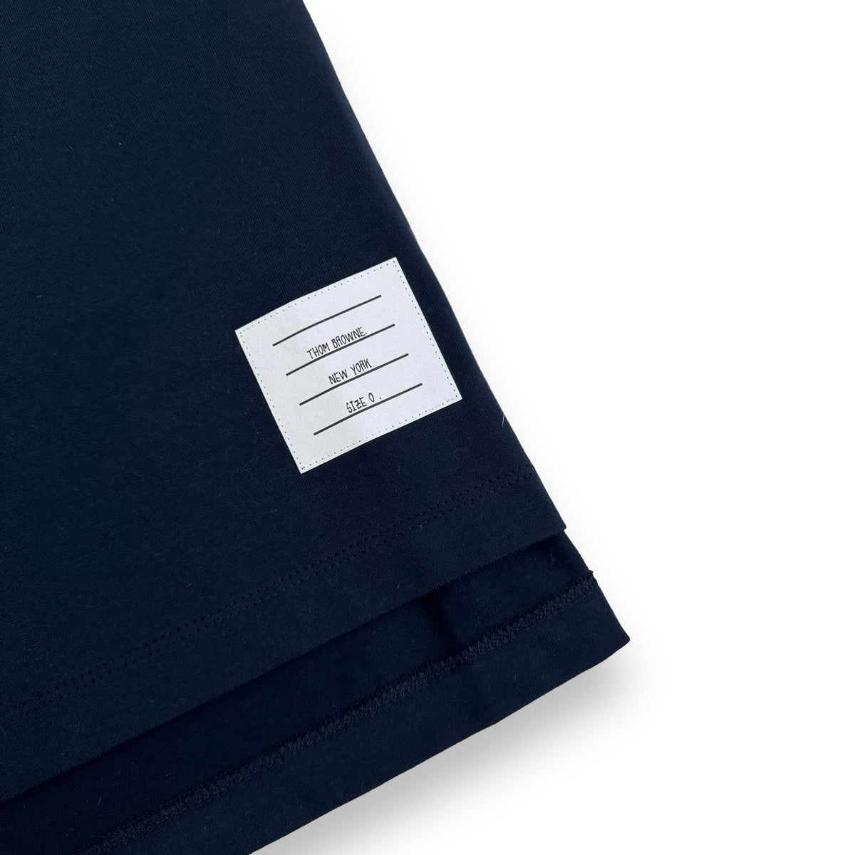 THOM BROWNE SIDE SPLIT T-SHIRT NAVY XS