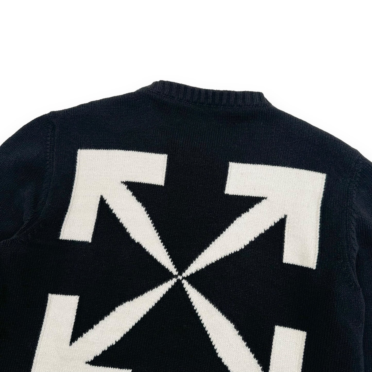 OFF-WHITE DIAGONAL CREWNECK KNIT BLACK / WHITE M