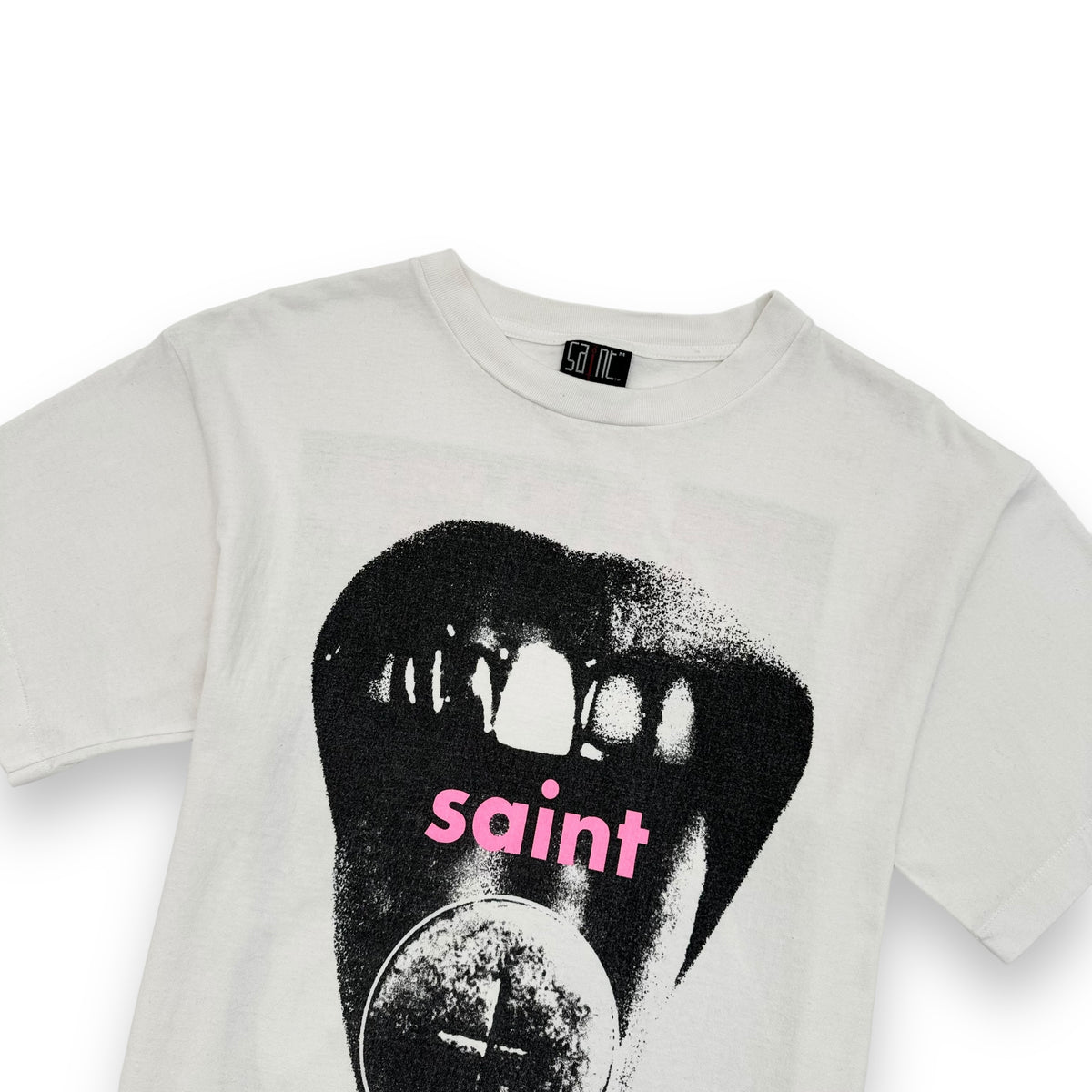 SAINT MICHAEL GRAPHIC PRINT DRG T-SHIRT WHITE / PINK M