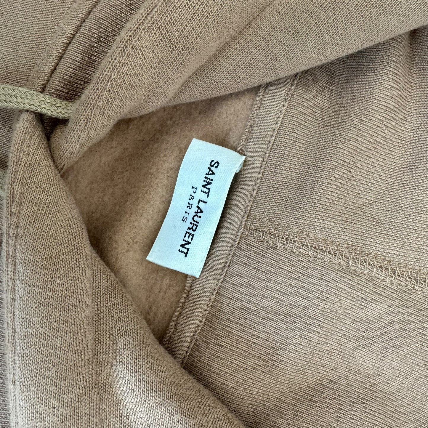 SAINT LAURENT COTTON HOODIE BEIGE XS