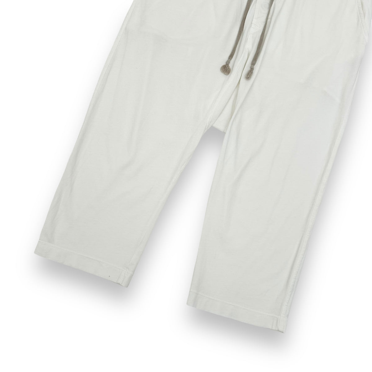 RICK OWENS DRKSHDW DROP-CROTCH COTTON CROPPED PANTS S