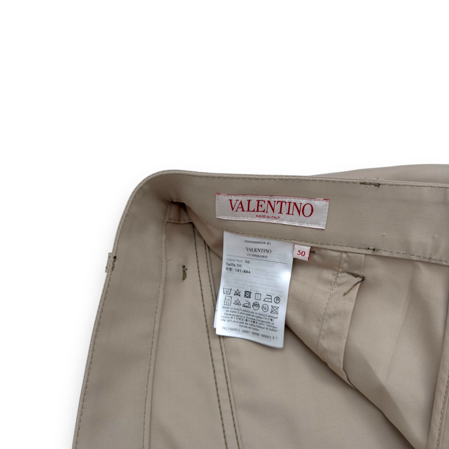 VALENTINO COUTURE GABARDINE TROUSERS SAND BEIGE 50 / L