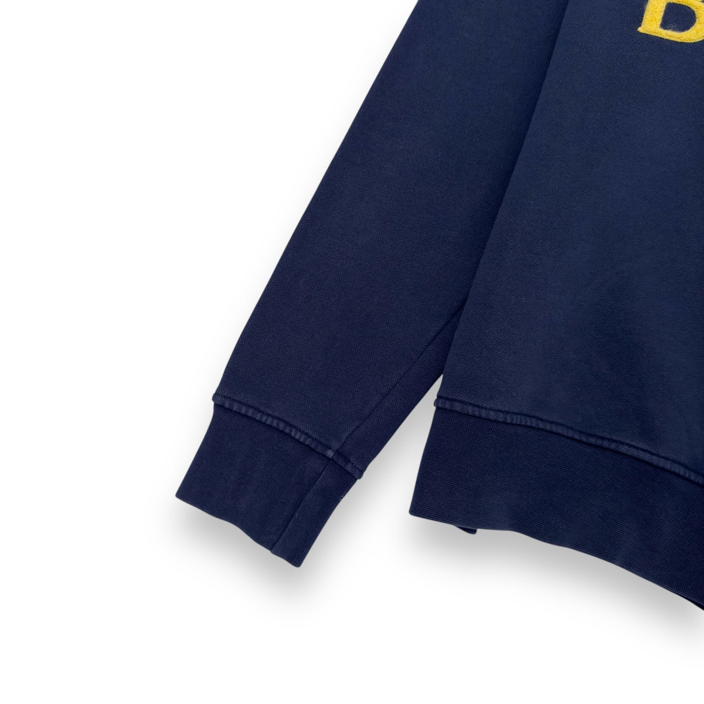 CASABLANCA STACKED LOGO CREWNECK SWEATER NAVY BLUE XS