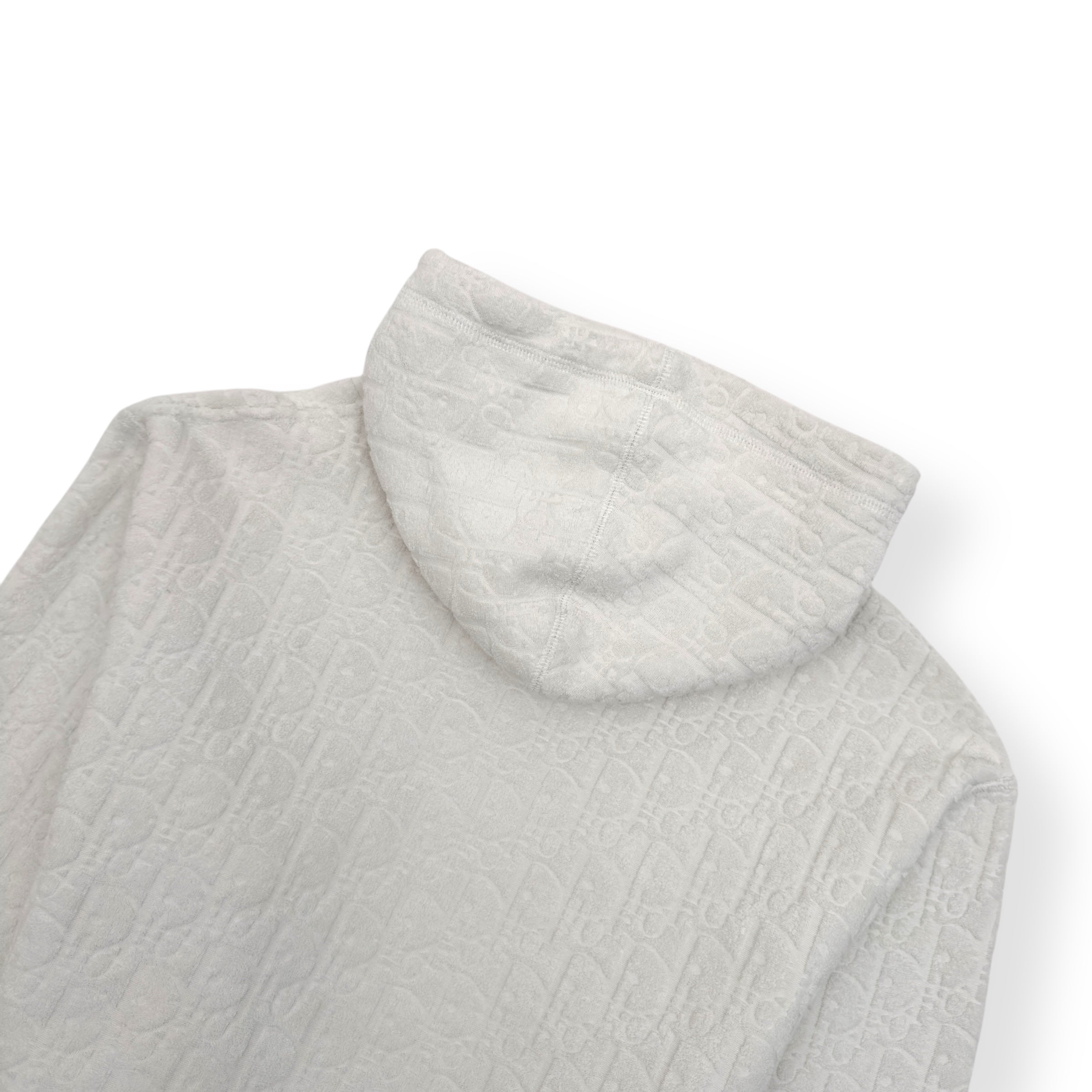 DIOR OBLIQUE RELAXED-FIT HOODIE WHITE L