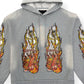 WHO DECIDES WAR FLAMES GLASS HOODIE VINTAGE GREY / ORANGE L
