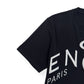 GIVENCHY SLIM FIT REFRACTED LOGO EMBROIDERED T-SHIRT BLACK / WHITE M