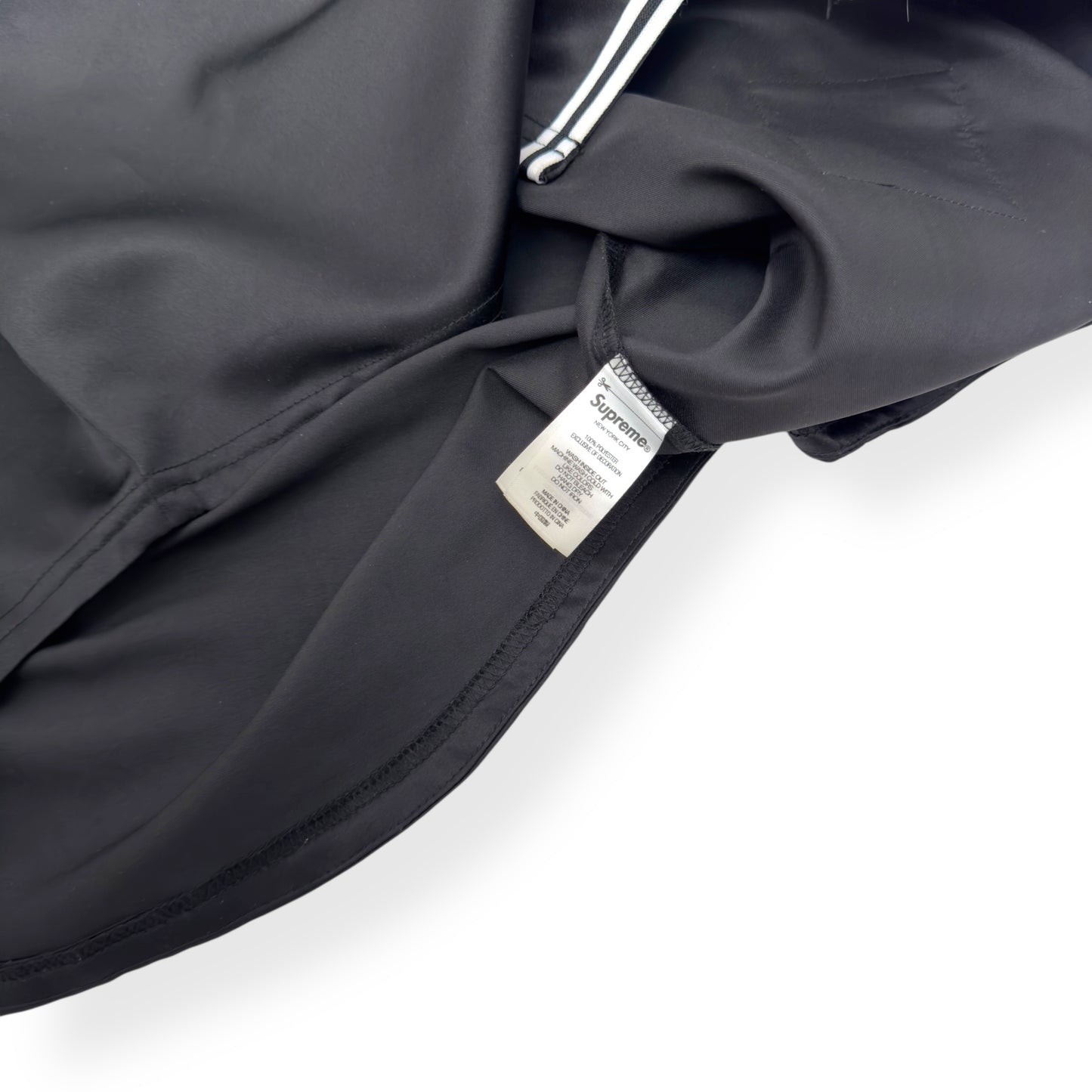 SUPREME MITCHELL & NESS SATIN BASEBALL JERSEY BLACK / WHITE M