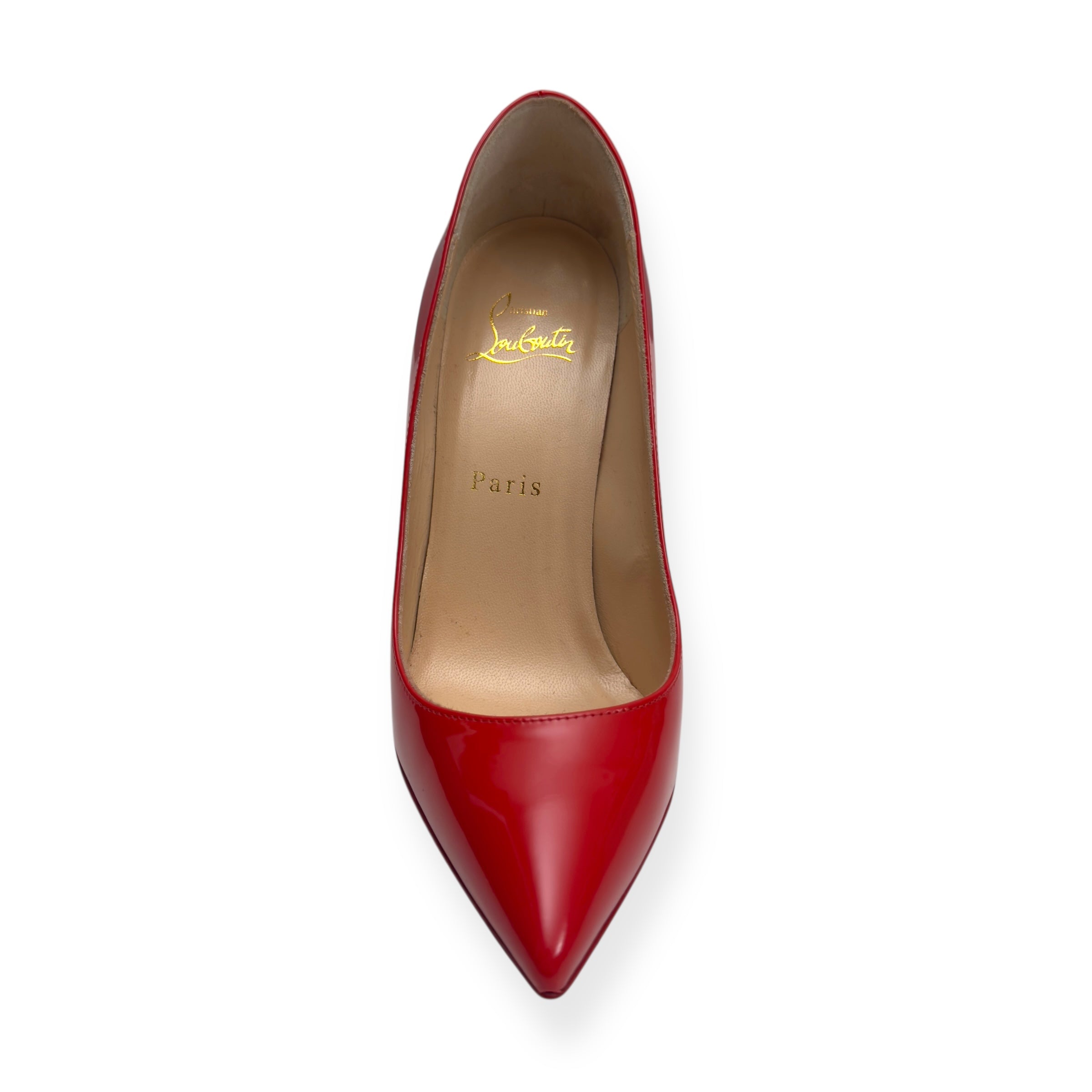 CHRISTIAN LOUBOUTIN PIGALLE 100MM PATENT LEATHER POINTED TOE PUMPS RED 36 / UK3