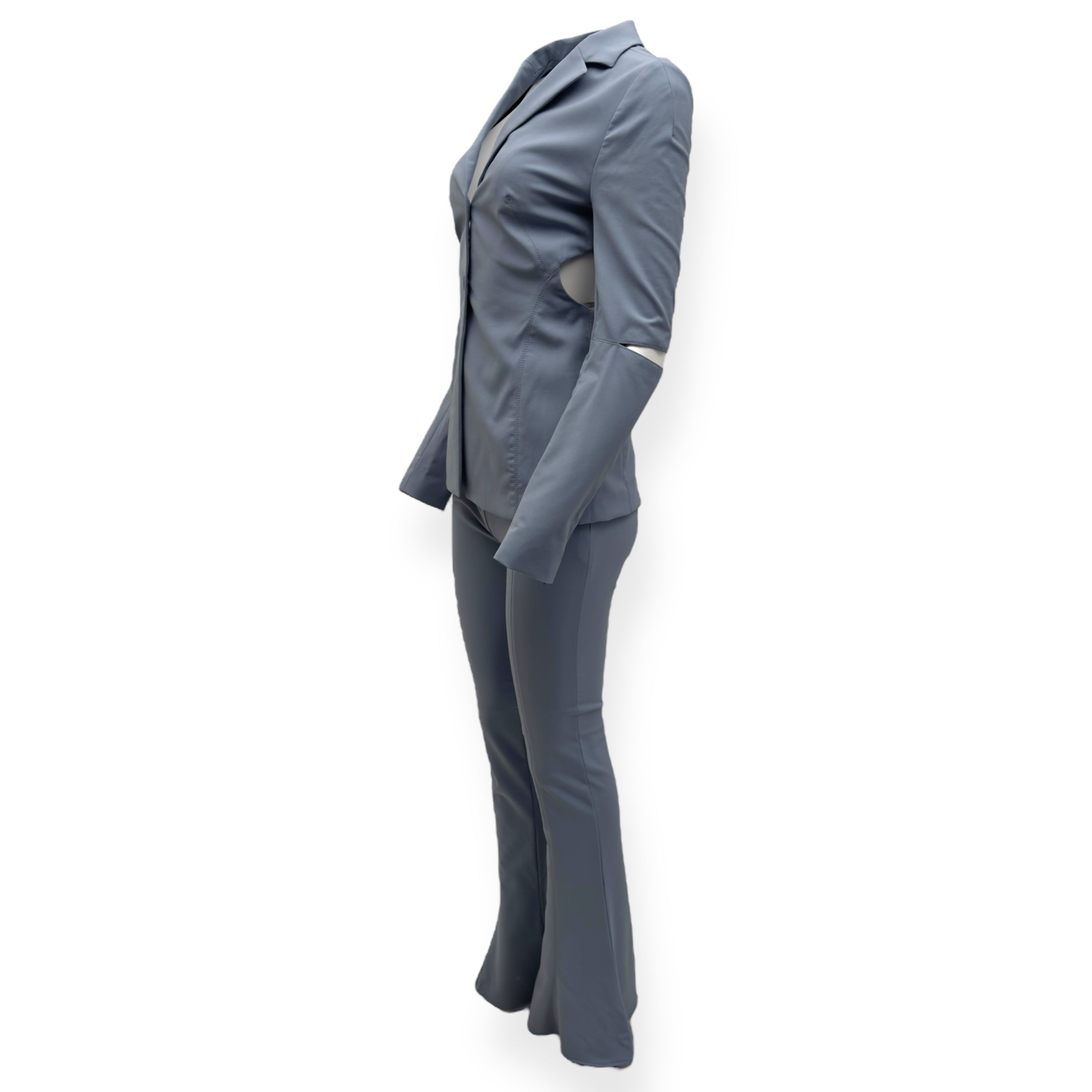 JACQUEMUS LE SPLASH MELO CUT-OUT STRETCH-WOOL SUIT BLUE 36 / XS