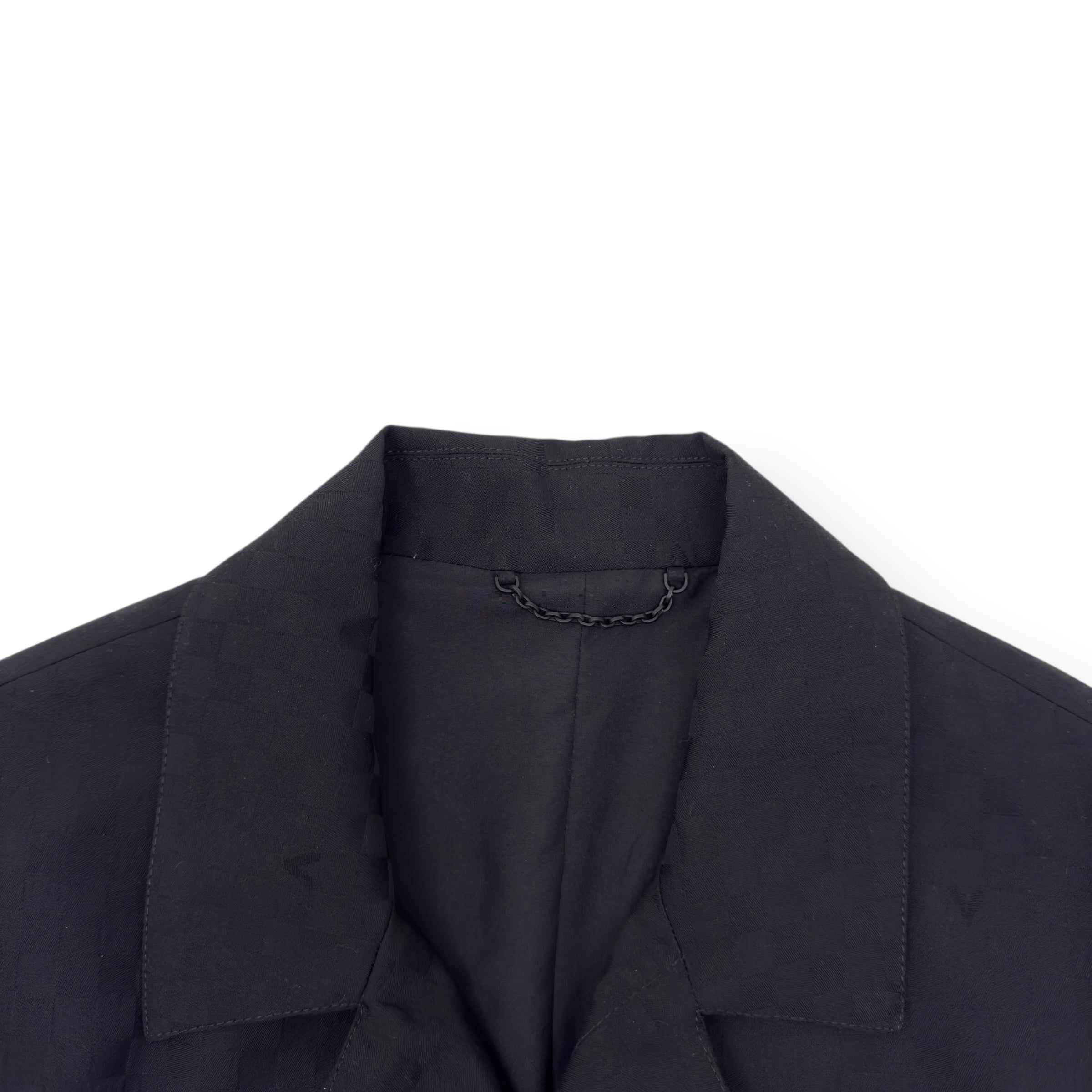 LOUIS VUITTON DAMIER OPEN COLLAR WOOL JACKET BLACK 48 / S