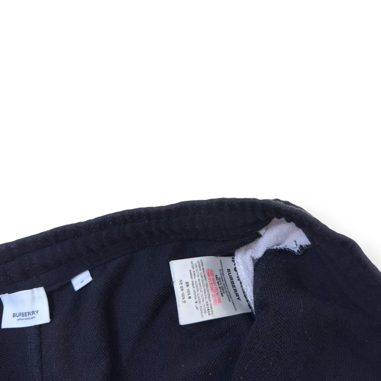 BURBERRY CHECK PANEL SWEATPANTS BLACK M