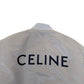 CELINE LOGO-PRINT CHAIN-EMBELLISHED SHELL BOMBER JACKET GREY / BLACK 44 / XXS