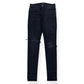 AMIRI MX1 SKINNY FIT LEATHER PATCH DENIM JEANS BLACK W32"