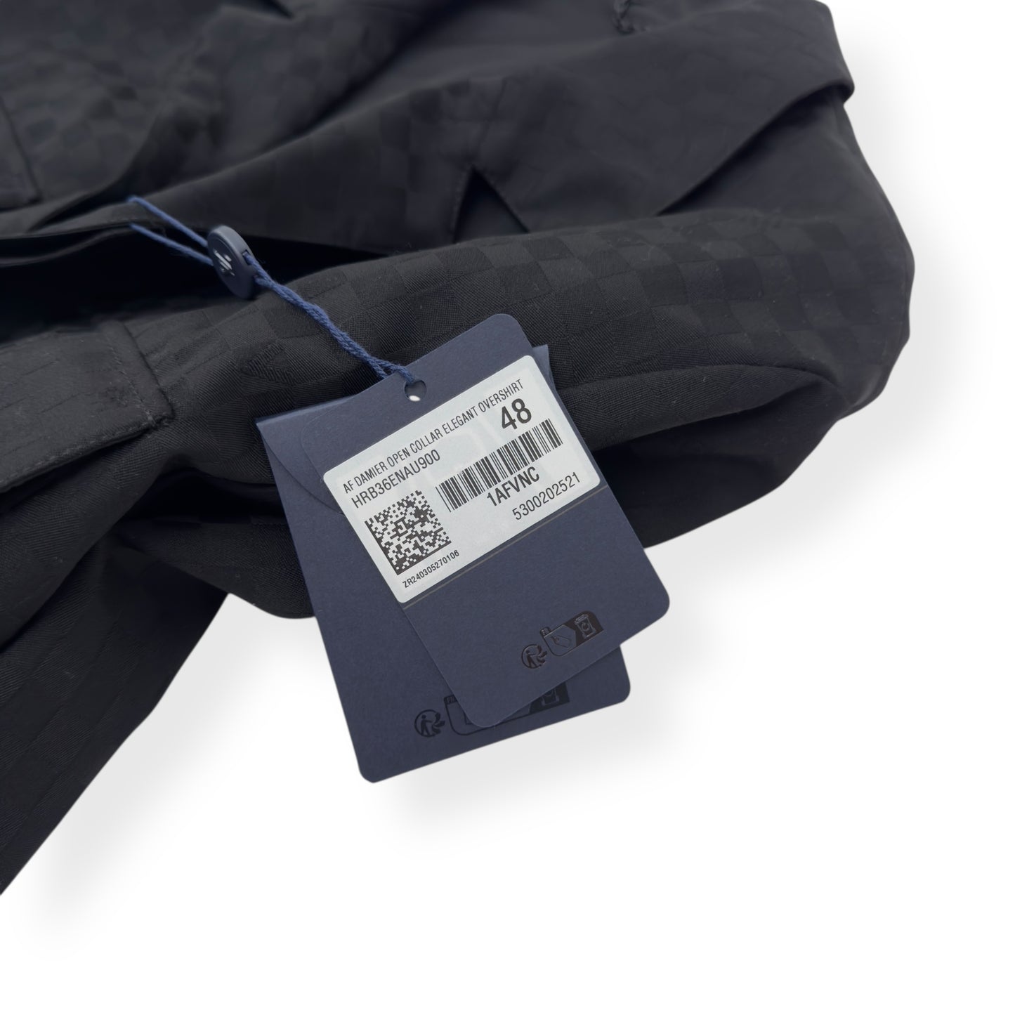 LOUIS VUITTON DAMIER OPEN COLLAR WOOL JACKET BLACK 48 / S