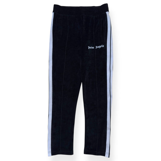 PALM ANGELS VELOUR TRACK PANTS BLACK / WHITE M