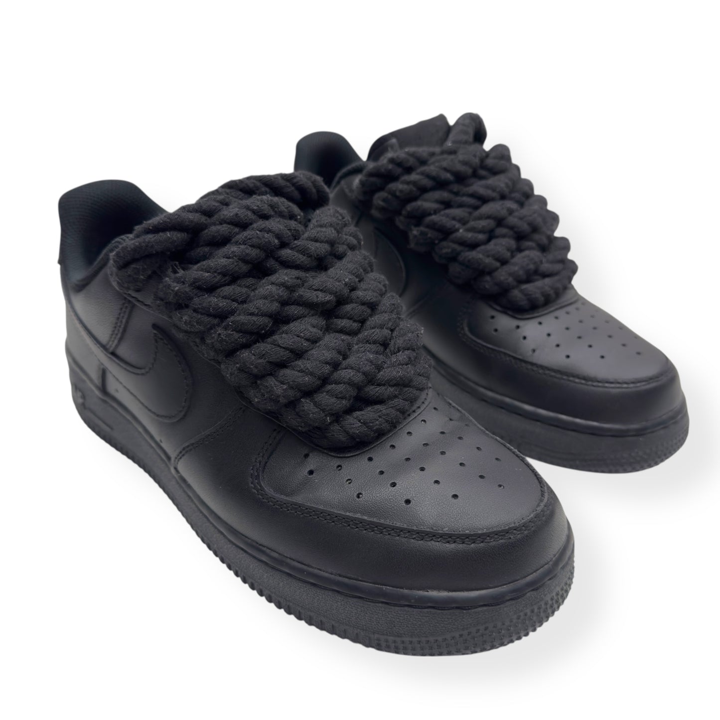 NIKE AIR FORCE 1 ROPE LACE SNEAKER BLACK UK7.5