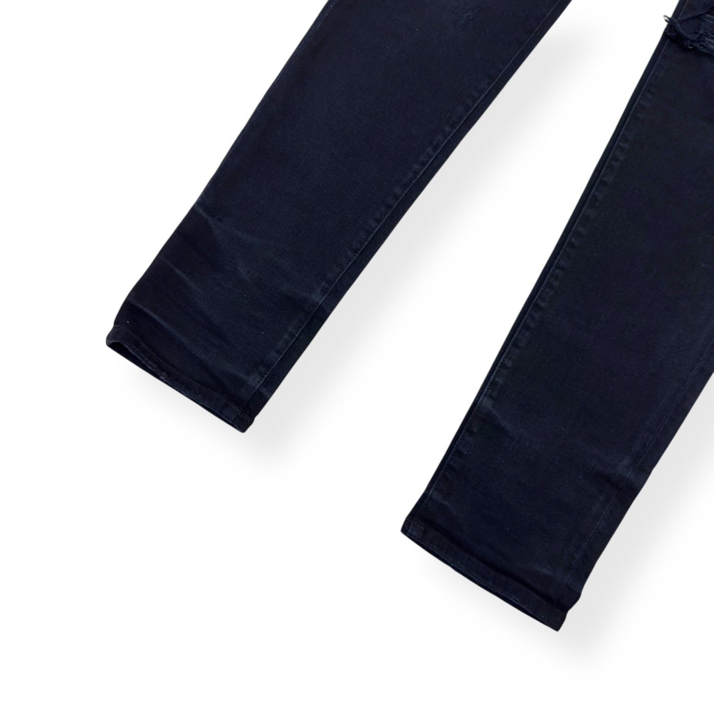 AMIRI MX1 SKINNY FIT LEATHER PATCH DENIM JEANS BLACK W32"