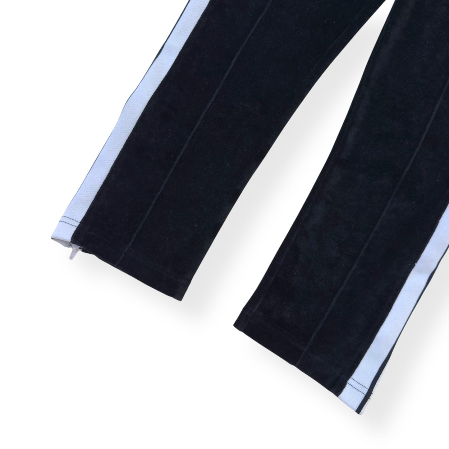 PALM ANGELS VELOUR TRACK PANTS BLACK / WHITE M