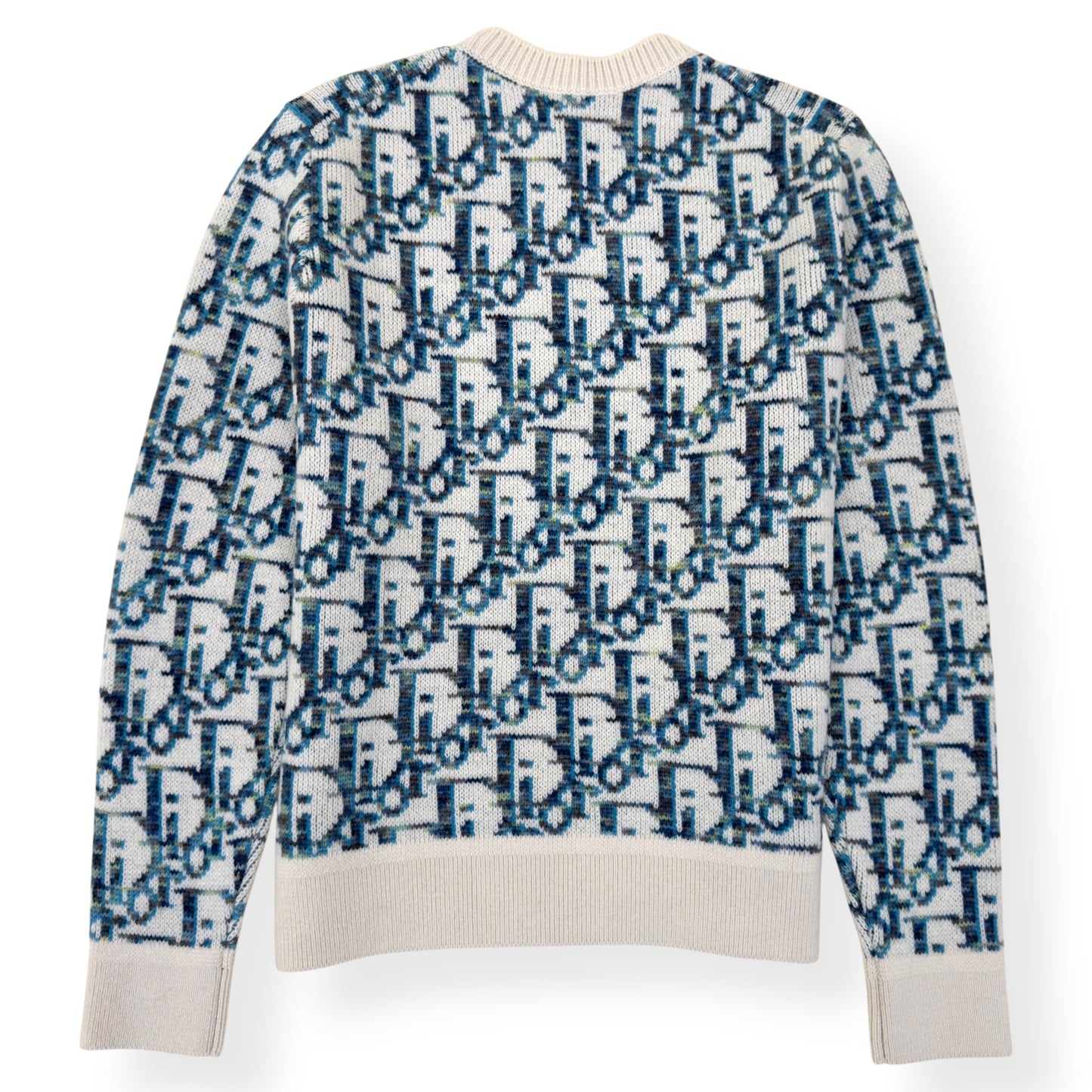 DIOR OBLIQUE VIRGIN WOOL JACQUARD SWEATER BLUE / WHITE XXL