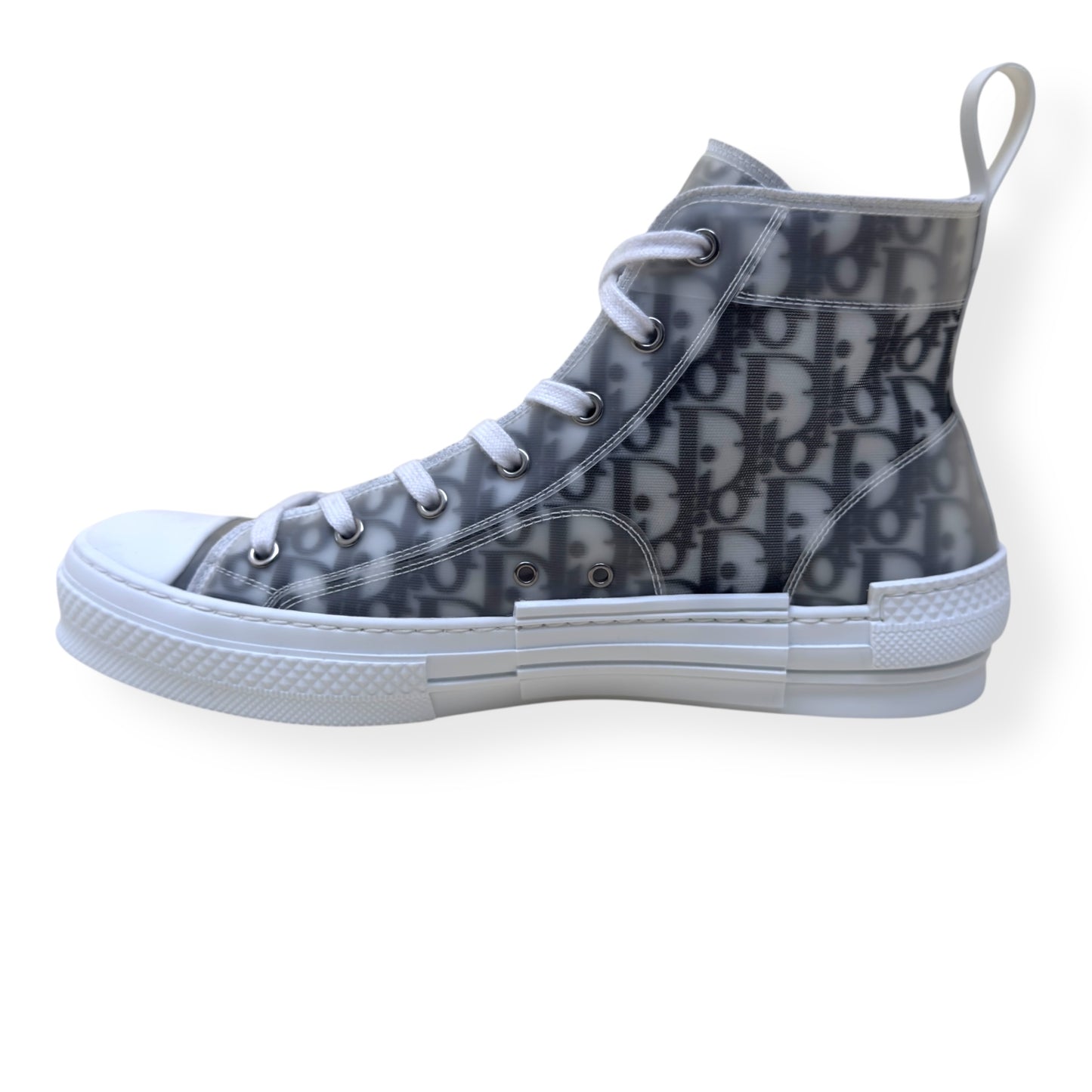 DIOR B23 OBLIQUE MONOGRAM HIGH-TOP SNEAKER BLACK / WHITE 43.5 /  UK9.5